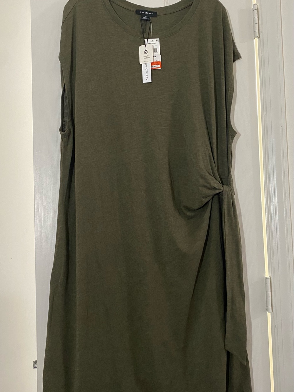 NWT 2X 18 20 Sanctuary Olive Green Side-Knot Dress